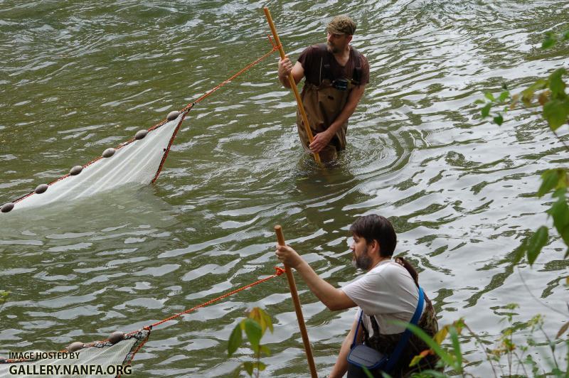 Uland and Dustin with bag seine